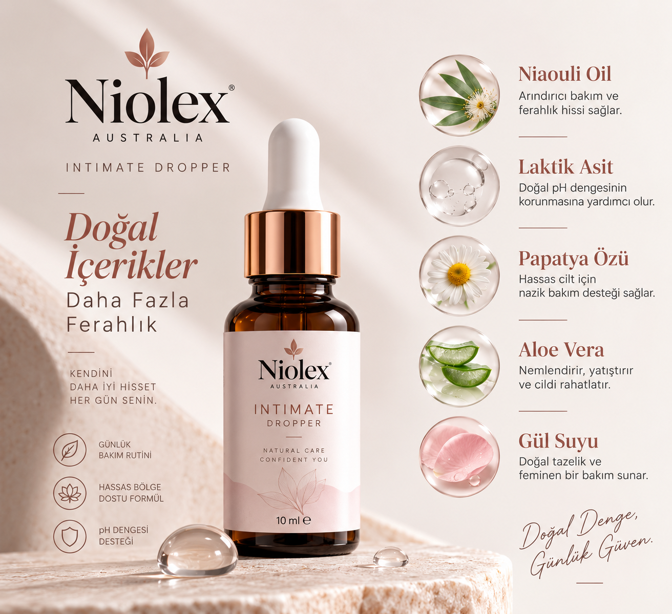 Niolex Intimate Dropper – Hassas Bölge Koku & Ferahlık Bakımı